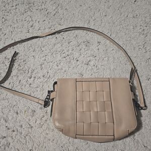 Simply Vera Vera Wang Beige Woven Crossbody Bag